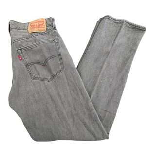 Levis 501 Jeans Mens 33x32 Gray Straight Leg Button Fly Denim Grunge Emo‎ Punk